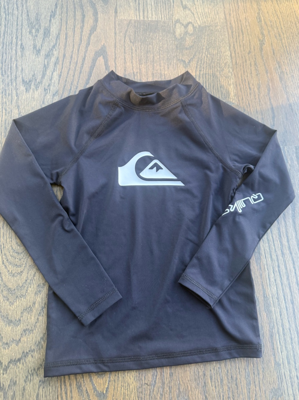 Quiksilver Black Long Sleeve Swim Top with Logo